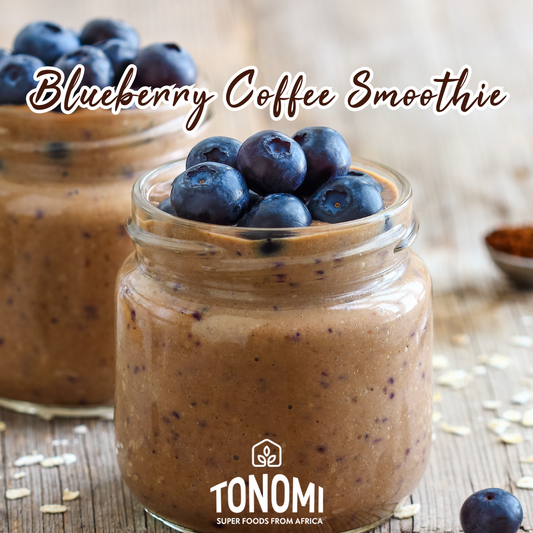 Dark Roast Coffee Meets Blueberry Bliss in a Tapioca Power Smoothie