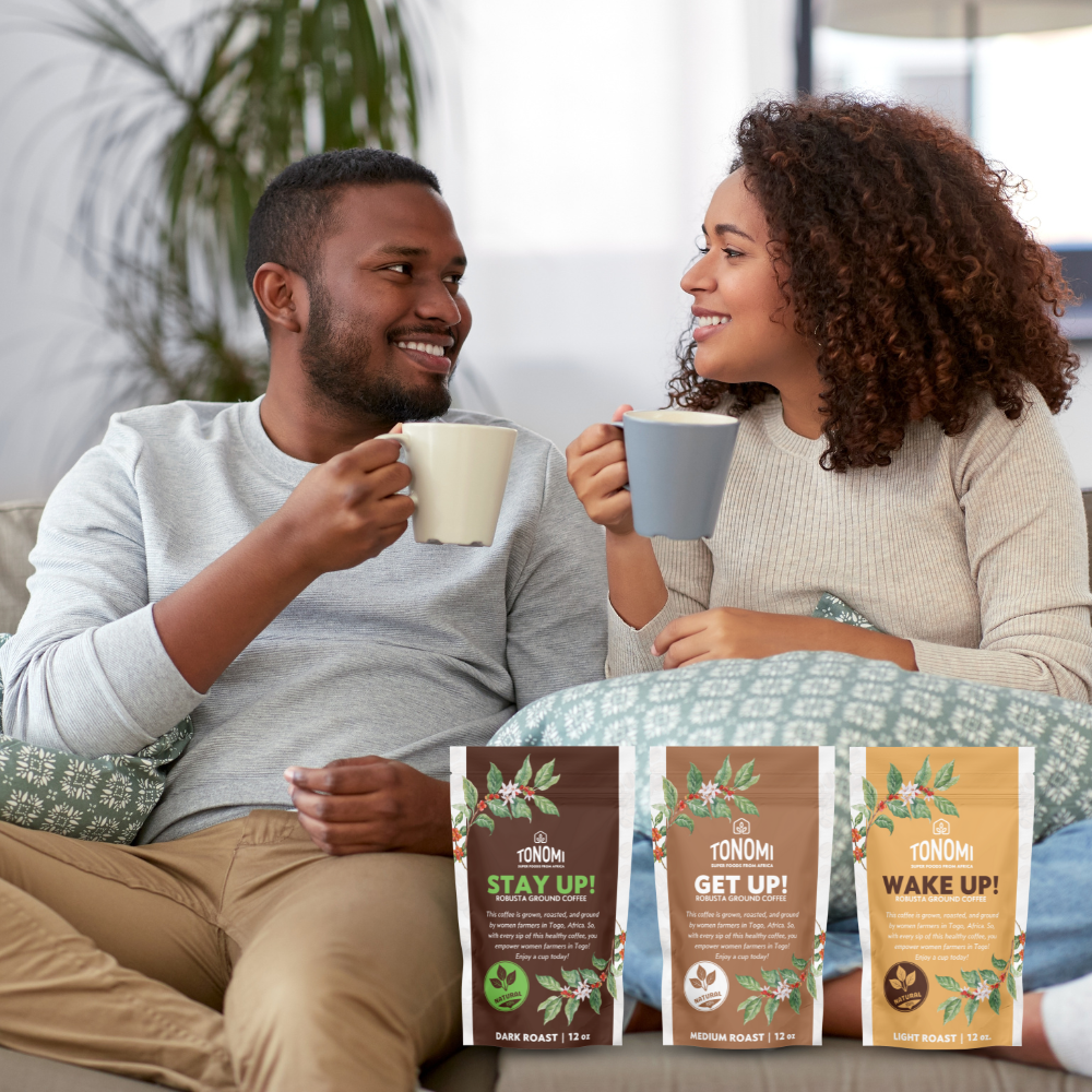 Tonomi’s Premium Light, Medium & Dark Roast Ground Coffee | Pack of 3
