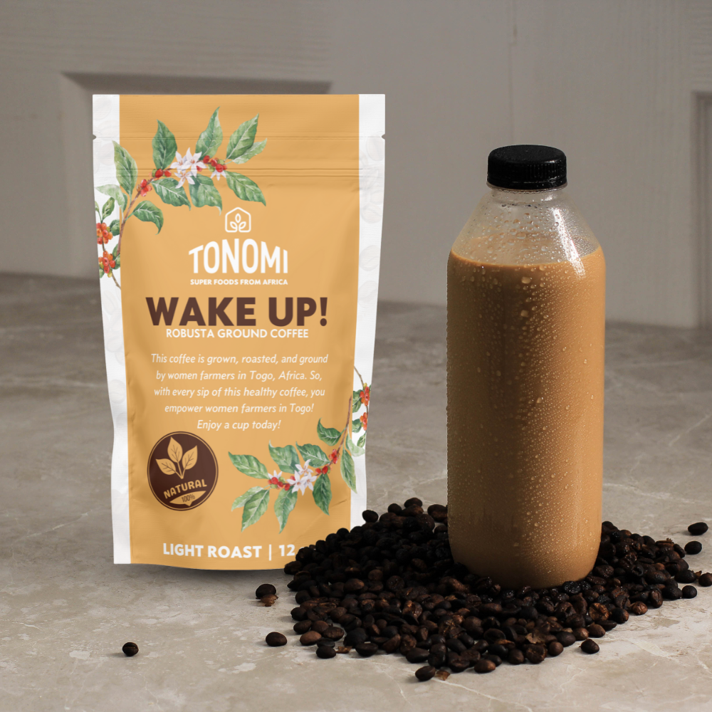 Tonomi's Light Roast Ground Coffee - Coarse Grounds for Cold Brew or Traditional Brewing