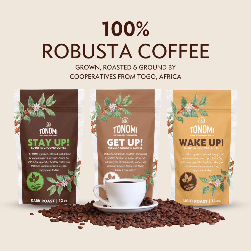 Tonomi’s Premium Light, Medium & Dark Roast Ground Coffee | Pack of 3