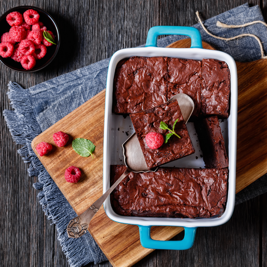 Gluten-Free Banana Flour Brownie Bites with Raspberry Glaze