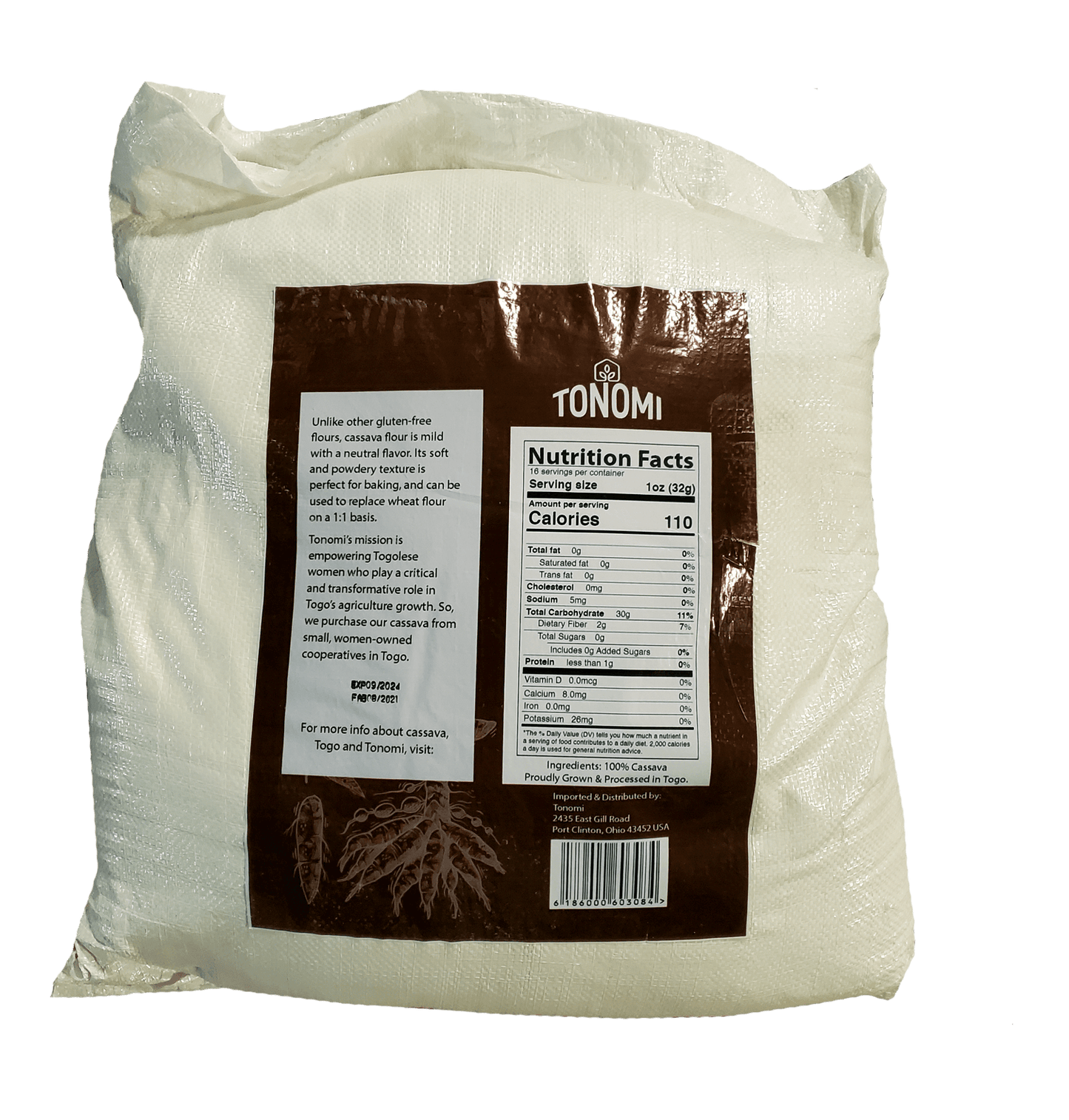 Tonomi Organic Cassava Flour (25 kg)